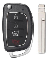 Корпус выкидного ключа KIA 3+1 кнопка HY-19 HYN17R, с лого