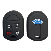Чехол силиконовый невыкидного ключа FORD 3+1 кнопки (с лого)