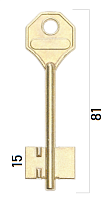 Заготовка дверного ключа Симеко-1 SIM1D 81*23*15,5 мм