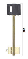 Заготовка дверного ключа Бордер-4 BRD4DP 102*22*13,8 мм