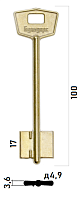 Заготовка дверного ключа Бульдорс-1 BLD1D 100*22*17,4 мм