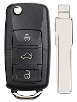 Корпус выкидного ключа VOLKSWAGEN 3 кнопки HU-HAA HU66, с лого