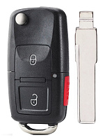 Корпус выкидного ключа VOLKSWAGEN 2+1 кнопки HU-HAA HU66, с лого