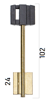 Заготовка дверного ключа Бордер-7 BRD7DP 102*21*24 мм