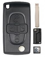 Корпус выкидного ключа CITROEN 4 кнопки CIT-1P VA2, бат.на плате, с лого