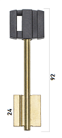 Заготовка дверного ключа Бордер-5 BRD5DP 92*21*24 мм